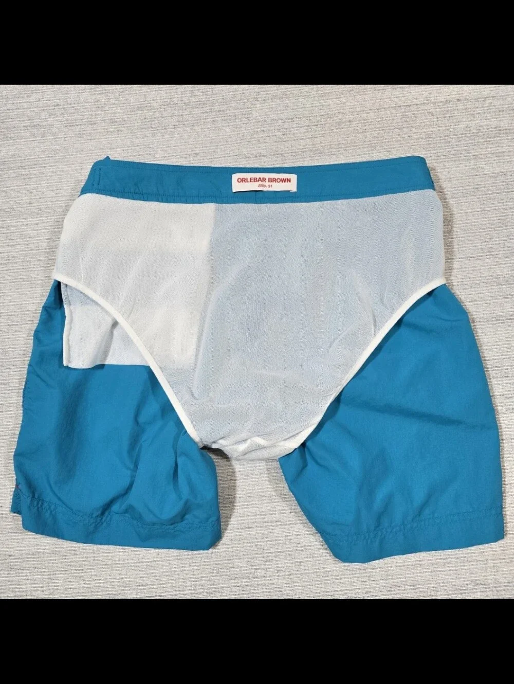 Orlebar Brown OB Classic Bulldog Swim Trunks Shorts Mens 31 Blue Lined Vacation